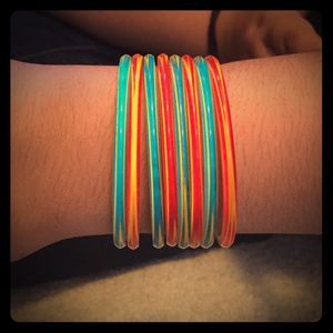 Multi colored acrylic bangles