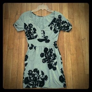 Light Gray and Black Floral Silence + Noise Dress