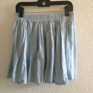 sky blue flowy skirt