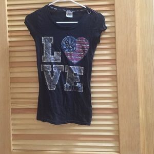 Bedazzled PINK Graphic t shirt.