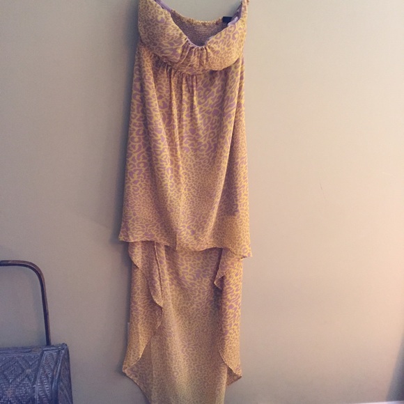 Jessica Simpson Yellow Leopard Hi-Lo Dress