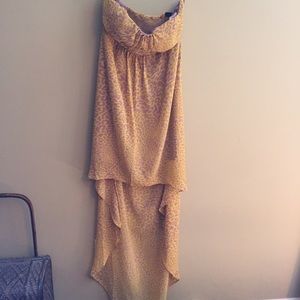 Jessica Simpson Yellow Leopard Hi-Lo Dress