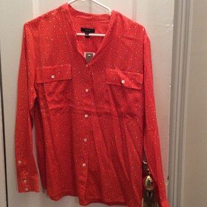 J crew star print silk blouse