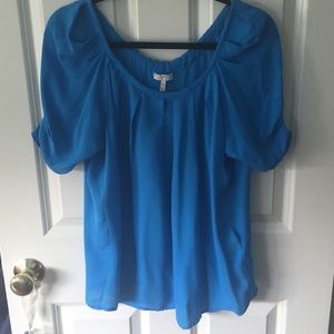 Blue 100% Silk Joie Tee