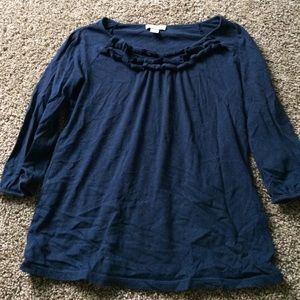 Ann Taylor loft navy quarter sleeves top