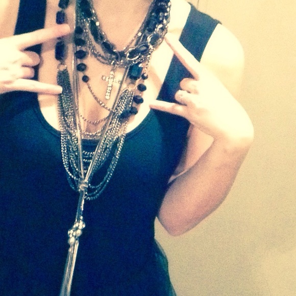 Multi-Chain Statement Necklace - Picture 2 of 2