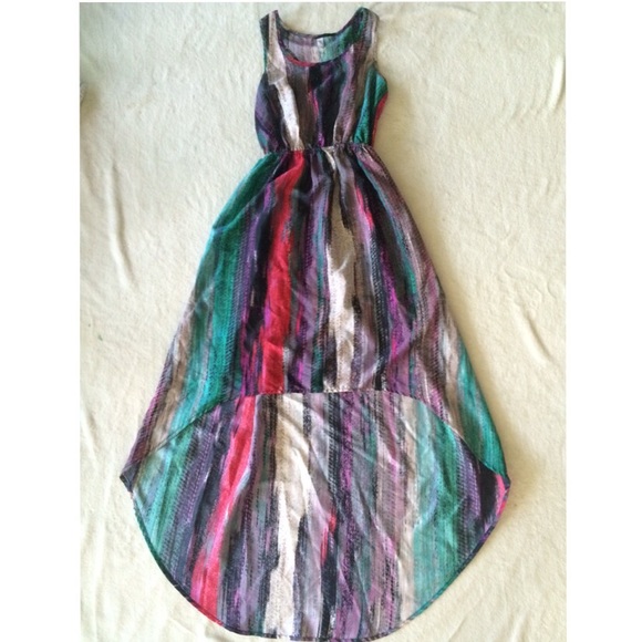 Patterned Dress with Hi-Low Skirt