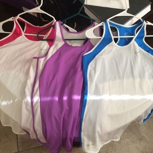 THREE NIKE DRY FIT TANKS MEDIUM