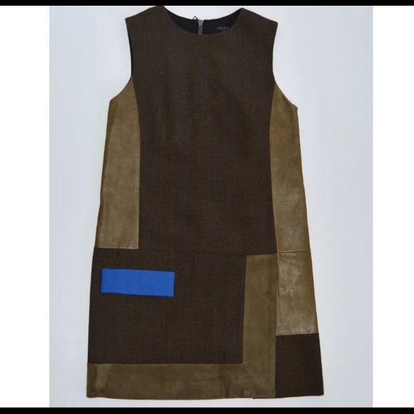 🎉 HP Rag and Bone Wool Leather Panel Dress 🎉 - Picture 3 of 4