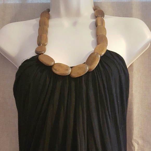 SOLD Awesome wood neckline maxi dress - Picture 2 of 4