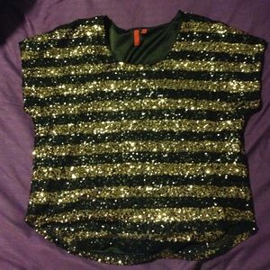 Sequin striped top