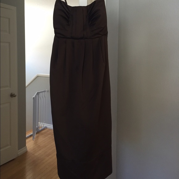 Bcbg size 4 brown satin knee length dress
