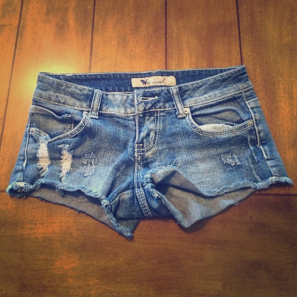 Wet Seal Ripped Jean Shorts