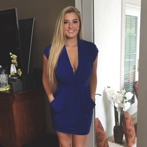 Royal Blue low cut dress