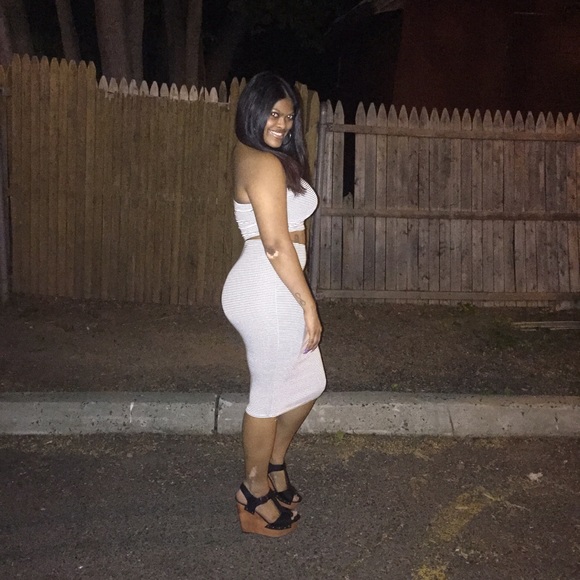 Two piece skirt and tube top.