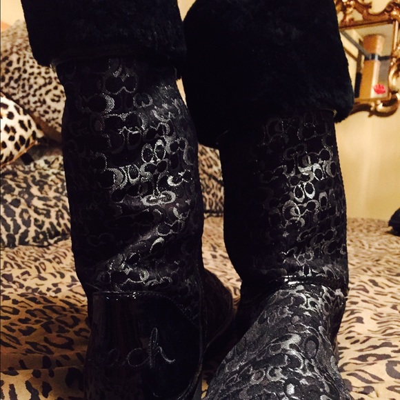 Coach fur-lined boots