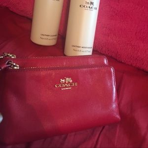 coach wristlet and brand new cleaning supplies