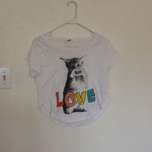 White (love) kitten shirt