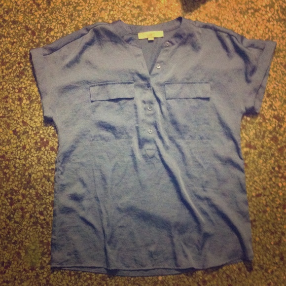 Satin blue top