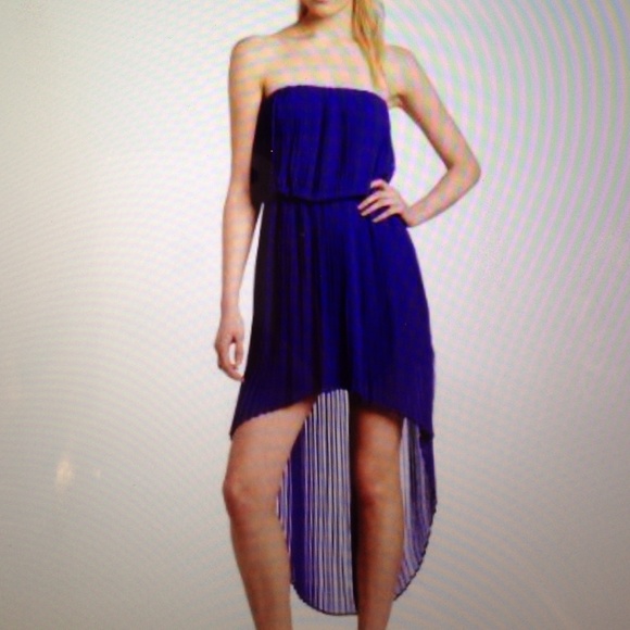 BCBGeneration Pleated strapless high/low dress