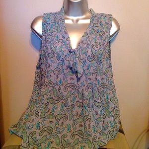 Blue paisley top