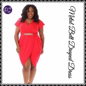 Draped Dress With Metal Belt ❣