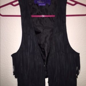 Black fringe vest