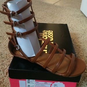 Charlotte Russe brown ankle sandals