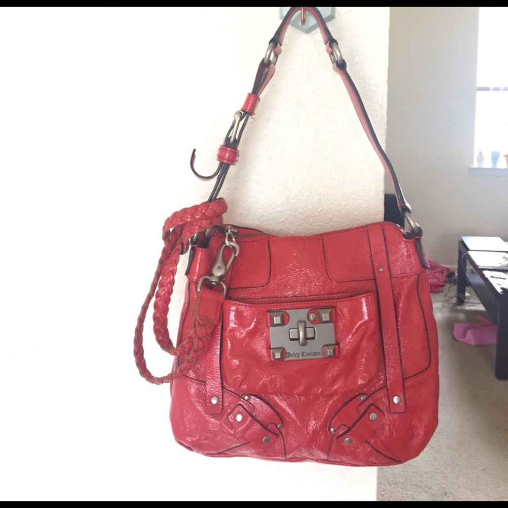 Juicy Couture Red Patent purse, with duster bag