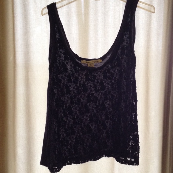 Navy blue lace tank