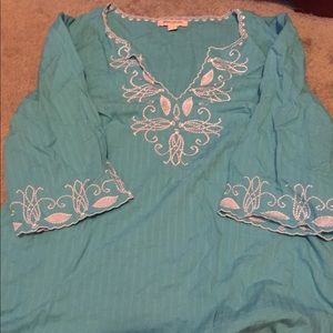 Gorgeous banana republic tunic, sea blue and white