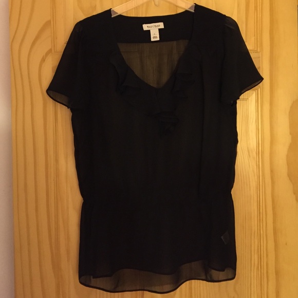 White House Black Market  top with ruffle front.