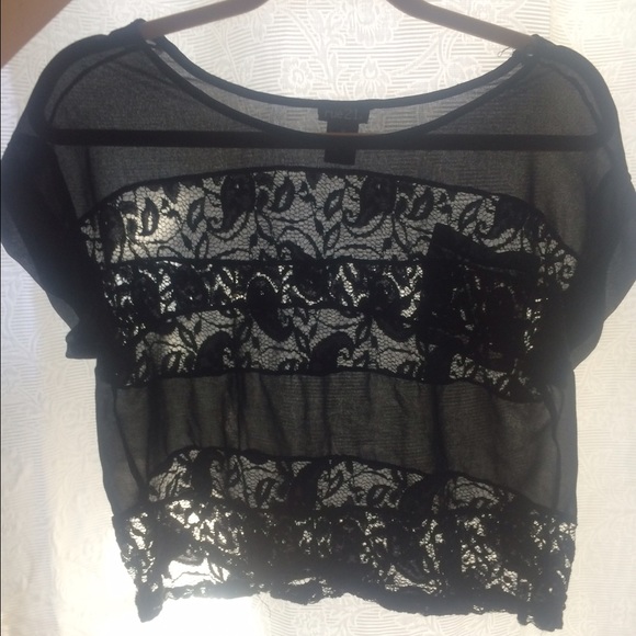 Sheer Lace Crop Top