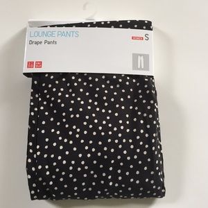 Uniqlo black polka dot lounge drape pants - sz S