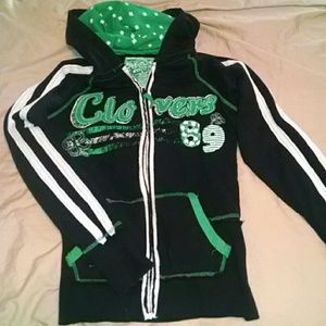 Irish themed zip up hoodie.
