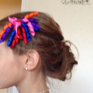 Confetti clip on orange blue pink red and purple