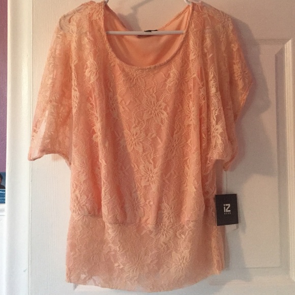Blush pink lace tee shirt