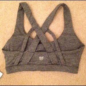 Charcoal gray crisscross sports bra