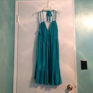 Teal halter dress