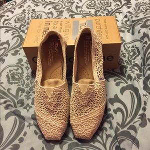 White Crochet Toms