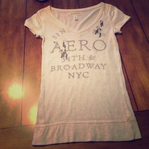 Aeropostale white v-neck top