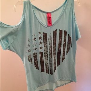 Cut out shoulder shirt