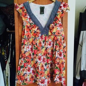 Anthropologie floral tunic