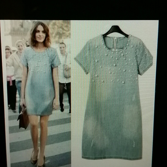 Denim shift dress
