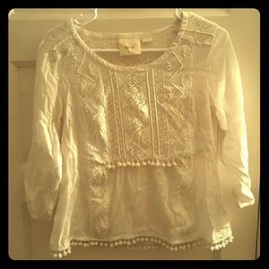 Embroidered white summer top