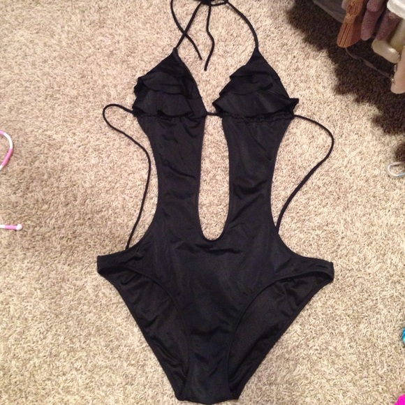 Victoria's Secret Black Cut Out One Piece Swimsuit