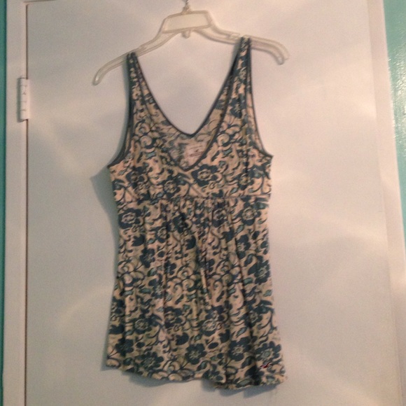 Teal and tan tank top