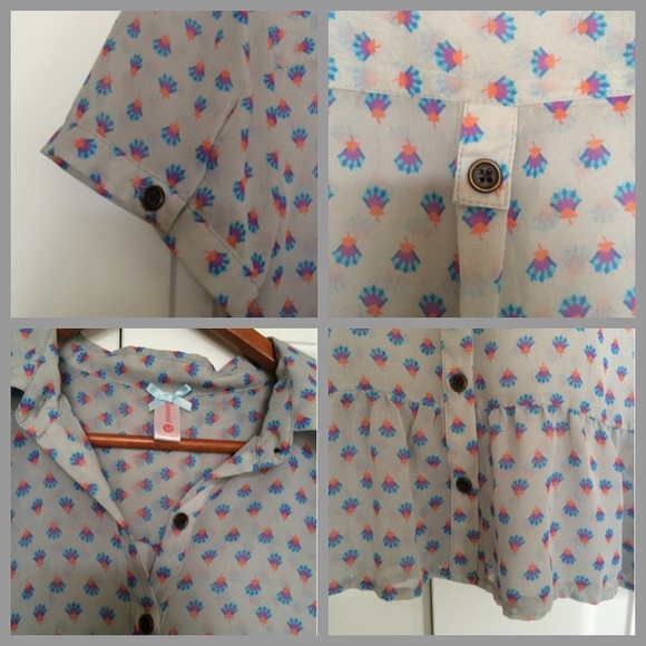 Chiffon Button Up - Picture 4 of 4