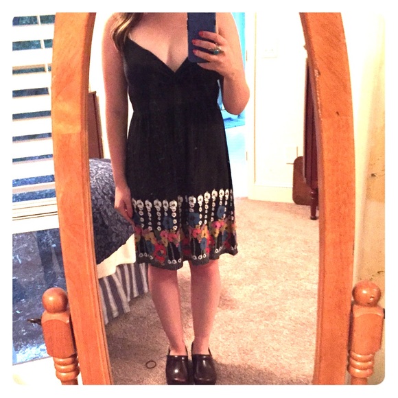 Black and flower print dress