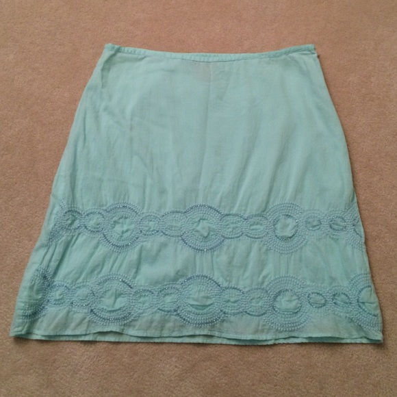 Embroidered beaded Mint Skirt - Picture 1 of 4